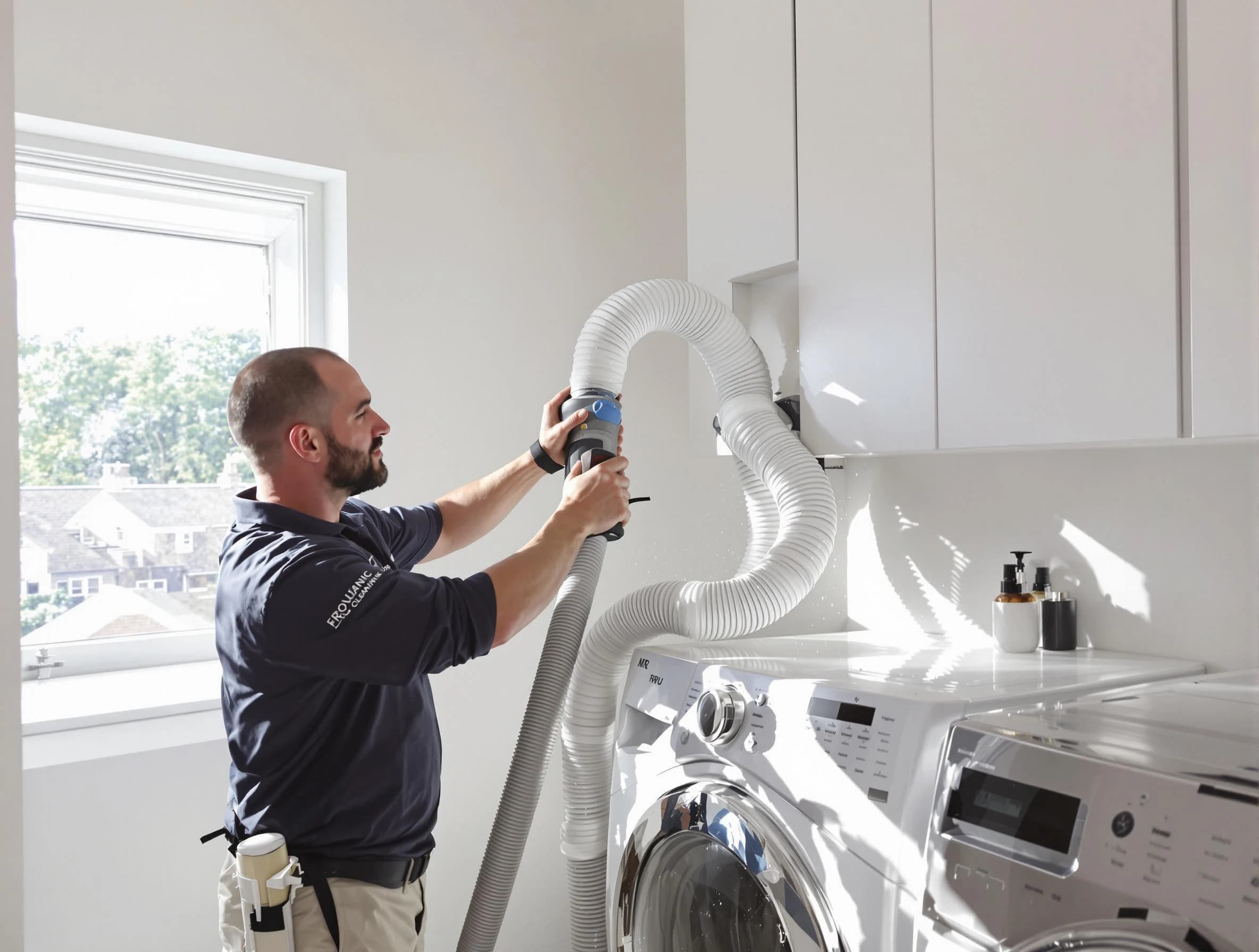 Certified Munhall Dryer Vent Cleaning technician performing dryer vent cleaning in Munhall