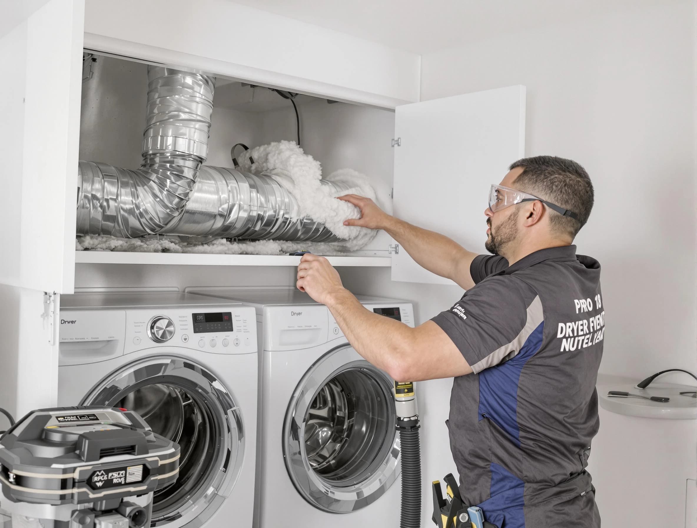 Munhall Dryer Vent Cleaning certified technician performing specialized gas dryer vent cleaning in Munhall