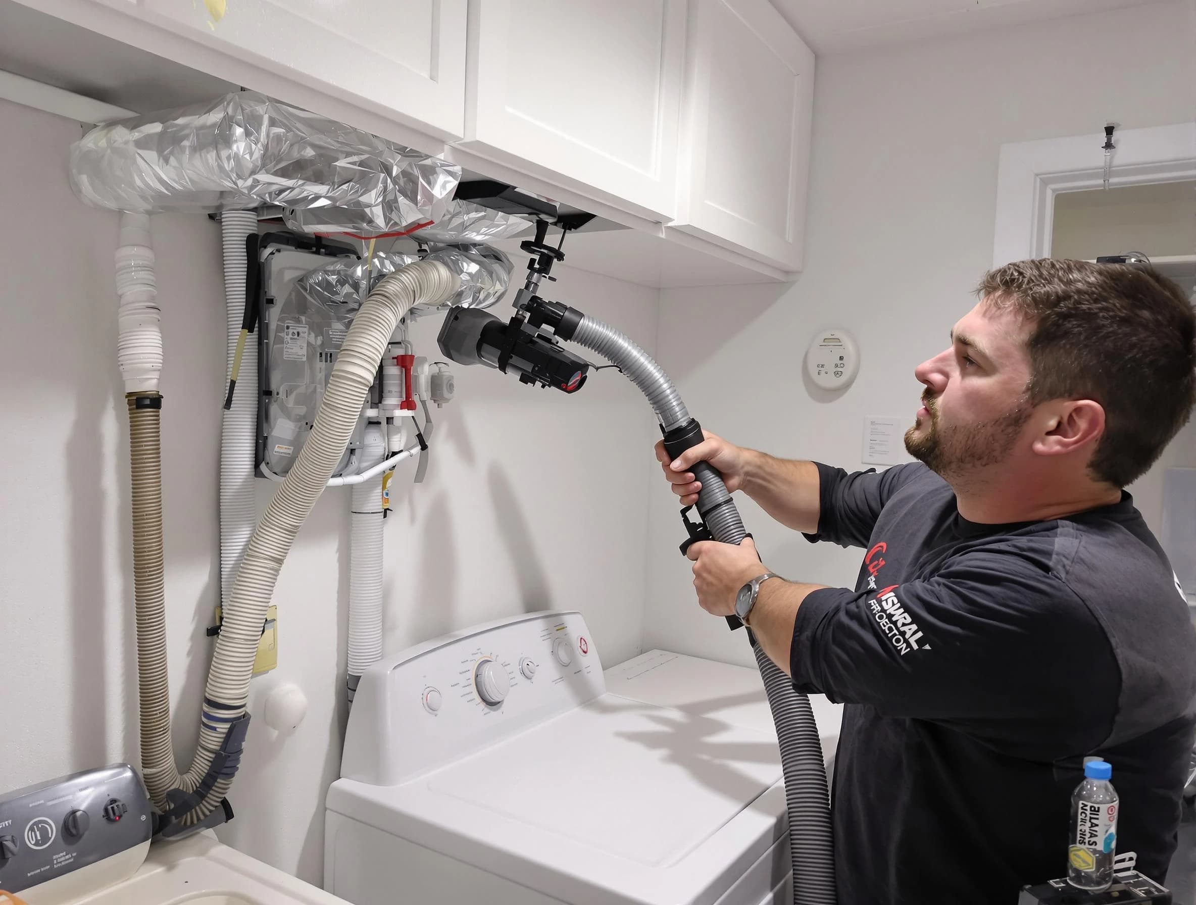 Munhall Dryer Vent Cleaning certified technician performing safety-focused gas dryer vent cleaning in Munhall