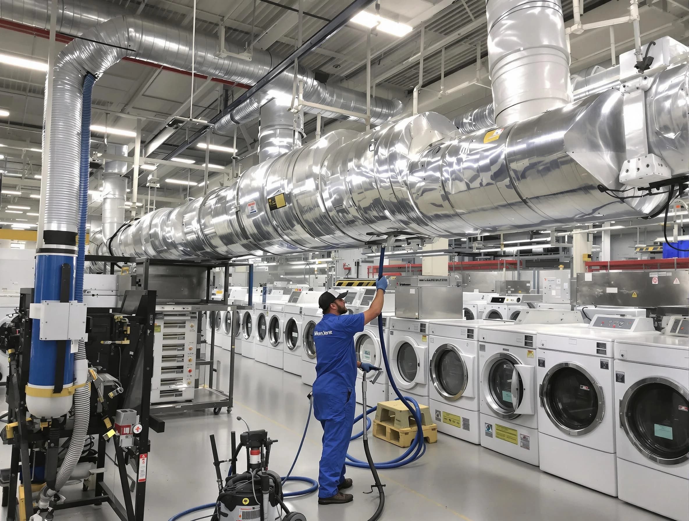 Munhall Dryer Vent Cleaning team performing heavy-duty industrial dryer vent cleaning in Munhall