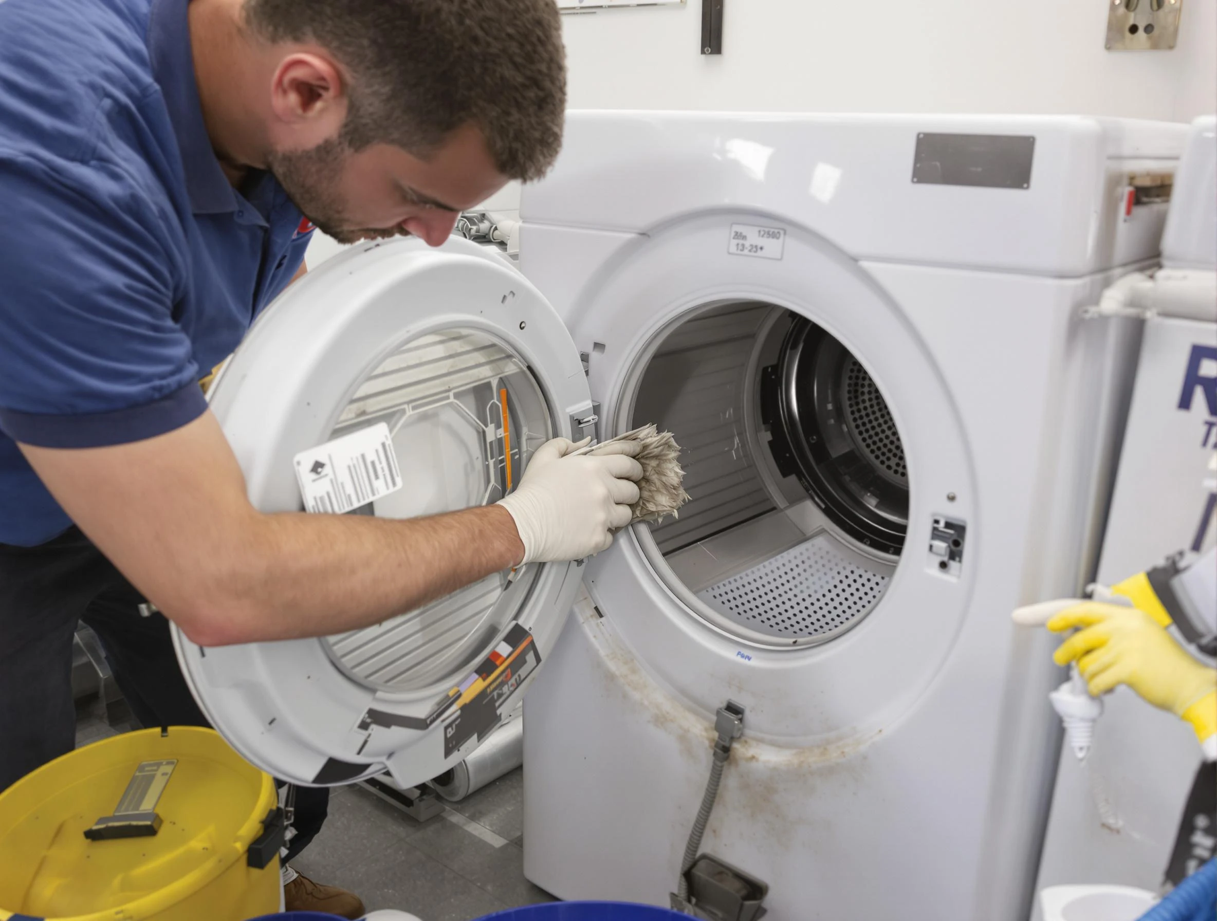 Munhall Dryer Vent Cleaning specialist performing detailed lint trap cleaning service in Munhall